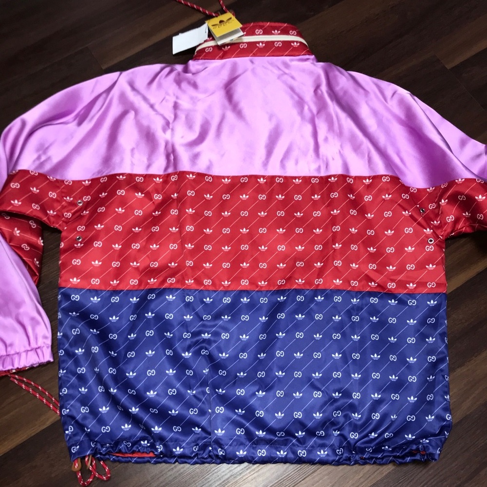 Gucci X Adidas Collaboration Logo Acetate Oversize Jacket Size 50 New With Tags - Picture 6 of 16